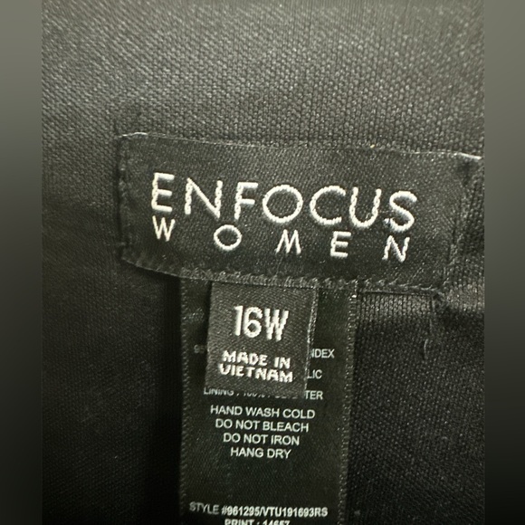 NWT Enfocus Studio Womens Black Wrap Front Shimmer Top Sleeveless Dress Size 16W - Picture 3 of 9